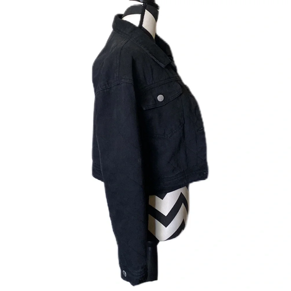 {MILA & TIFF} ~ DENIM COLLECTION- FULLY LINED ~ QUILT LOOK DENIM CROP JACKET - Picture 5 of 11